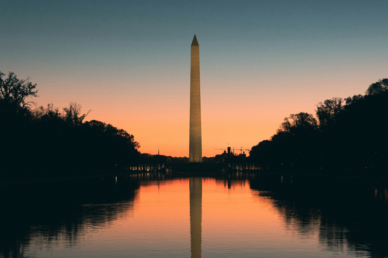 Washington Monument at sunset in Washington, D.C.