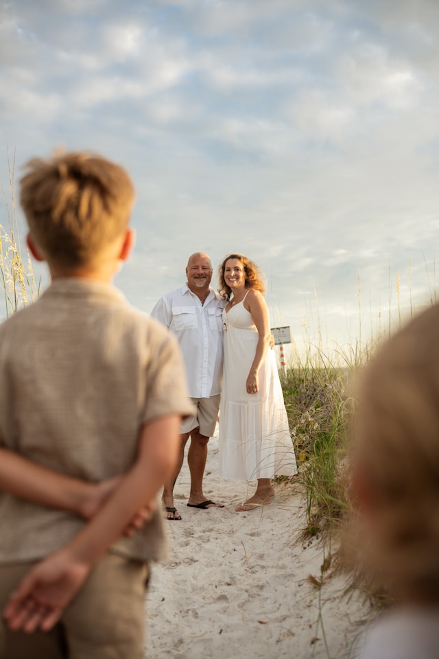 Family enjoying a beach experience in The Bahamas